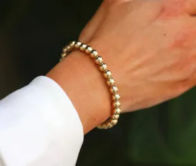 bara boheme - 6MM Classic Ball Bead Bracelet - Waterproof: Gold Filled / Clasp