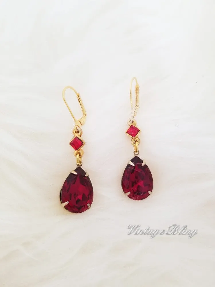 Beautiful Red Teardrop Earrings