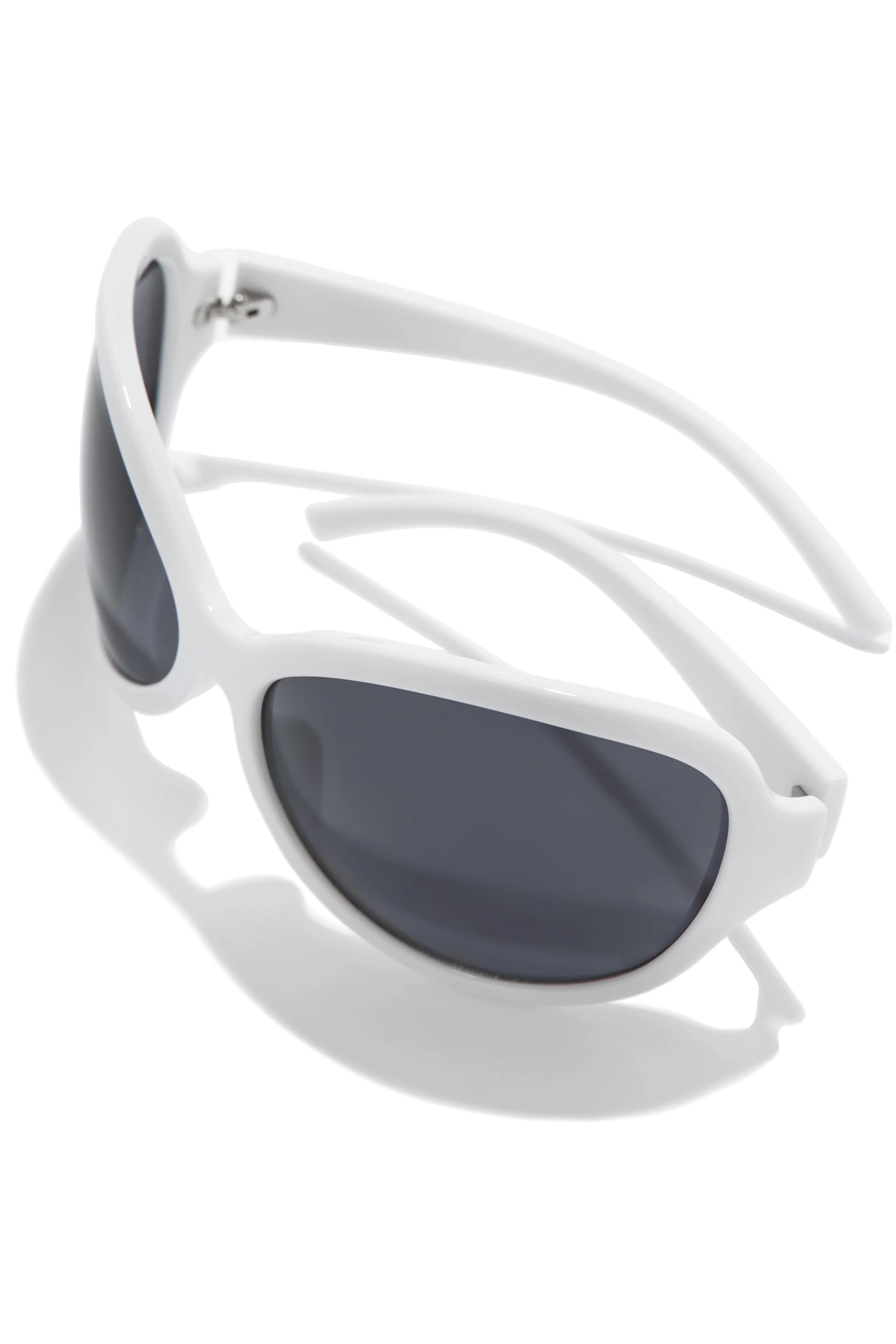 Big Reveal Oversized Sunglasses - White