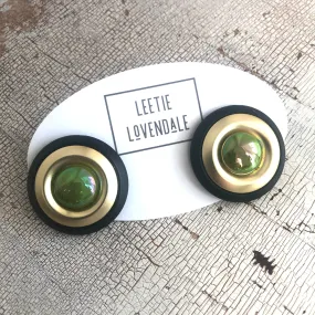 Black & Lime AB 80s Excess Stud Earrings