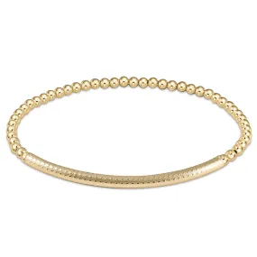 Bliss Bar Textured 3mm Bead Bracelet - Gold