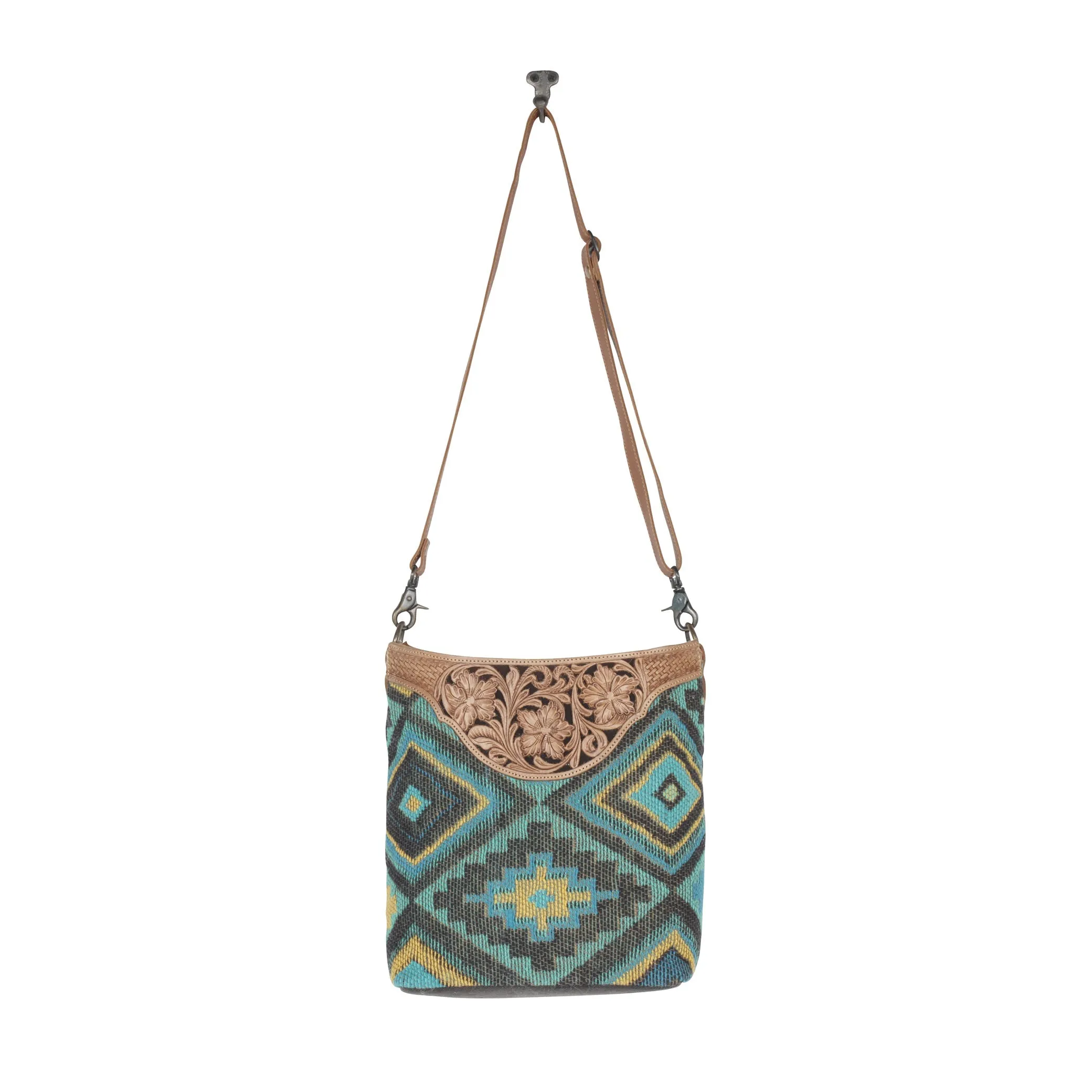 Blue Spring Hand-Tooled Bag