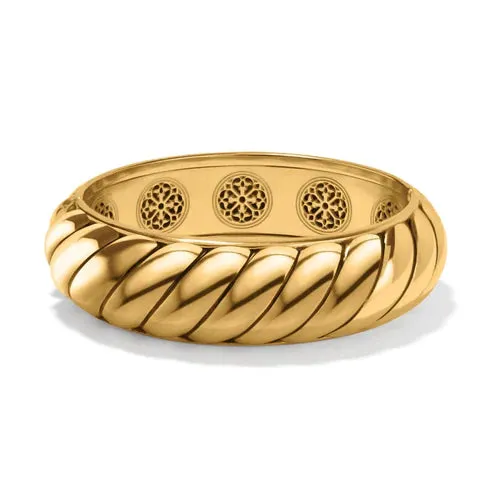 Brighton | Athena Scalloped Hinged Bangle in Gold Tone