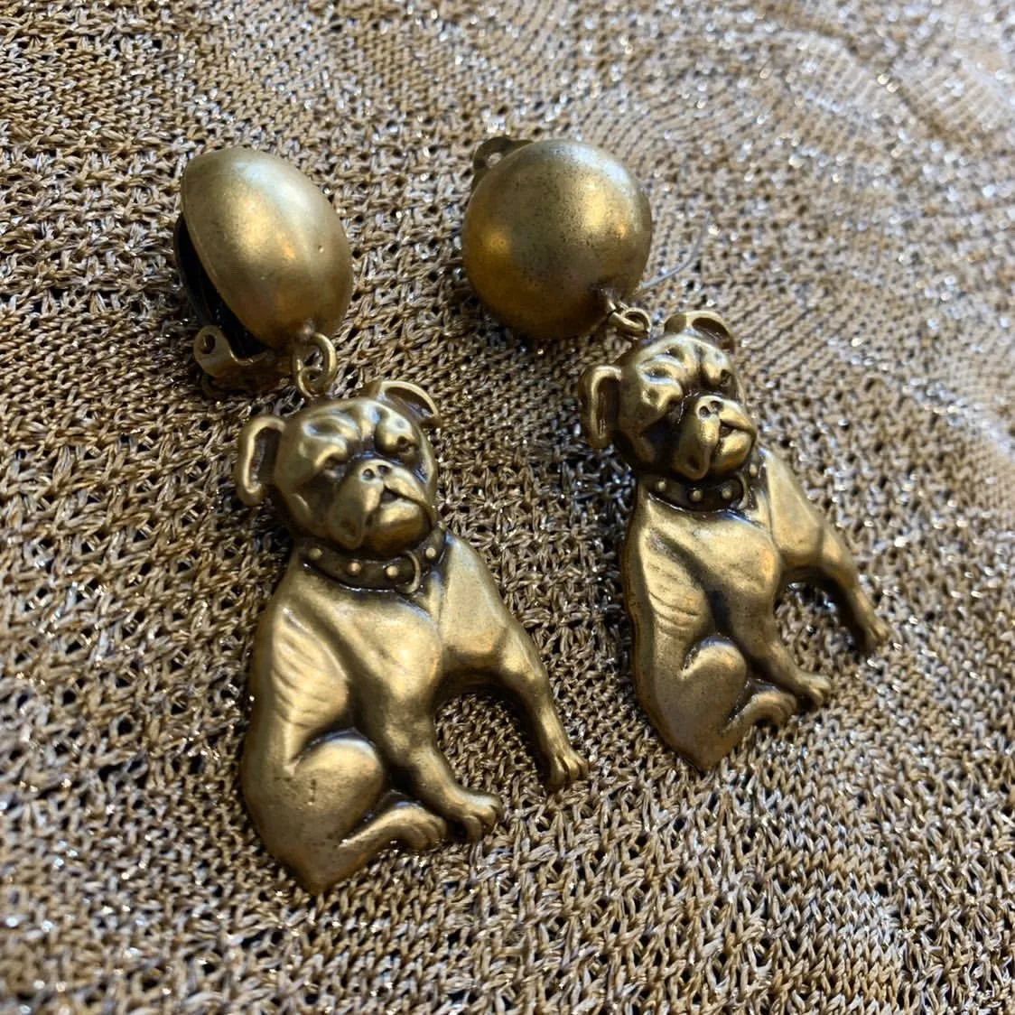 Bulldog earrings by Joseff of Hollywood