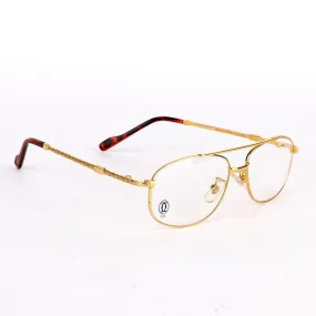 Cartier Metal Gold Vintage Classic Transparent Sunglasses