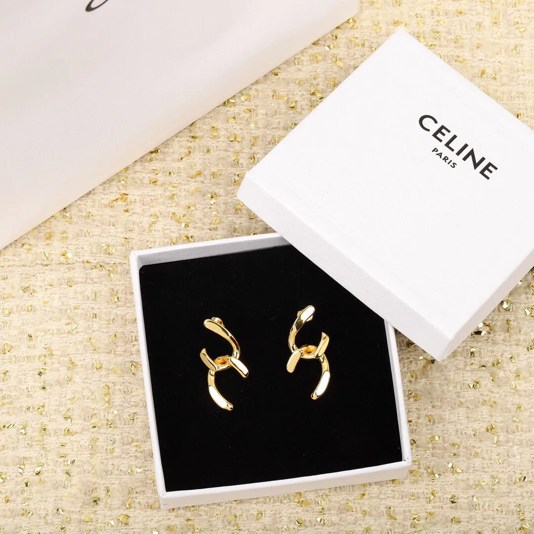 Celine Fashion Gold Personality C Interhanging Earrings EHA116