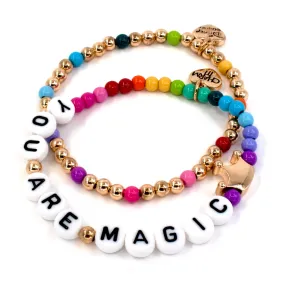 Charm It! Gold Princess Stretch Bead Bracelet Set