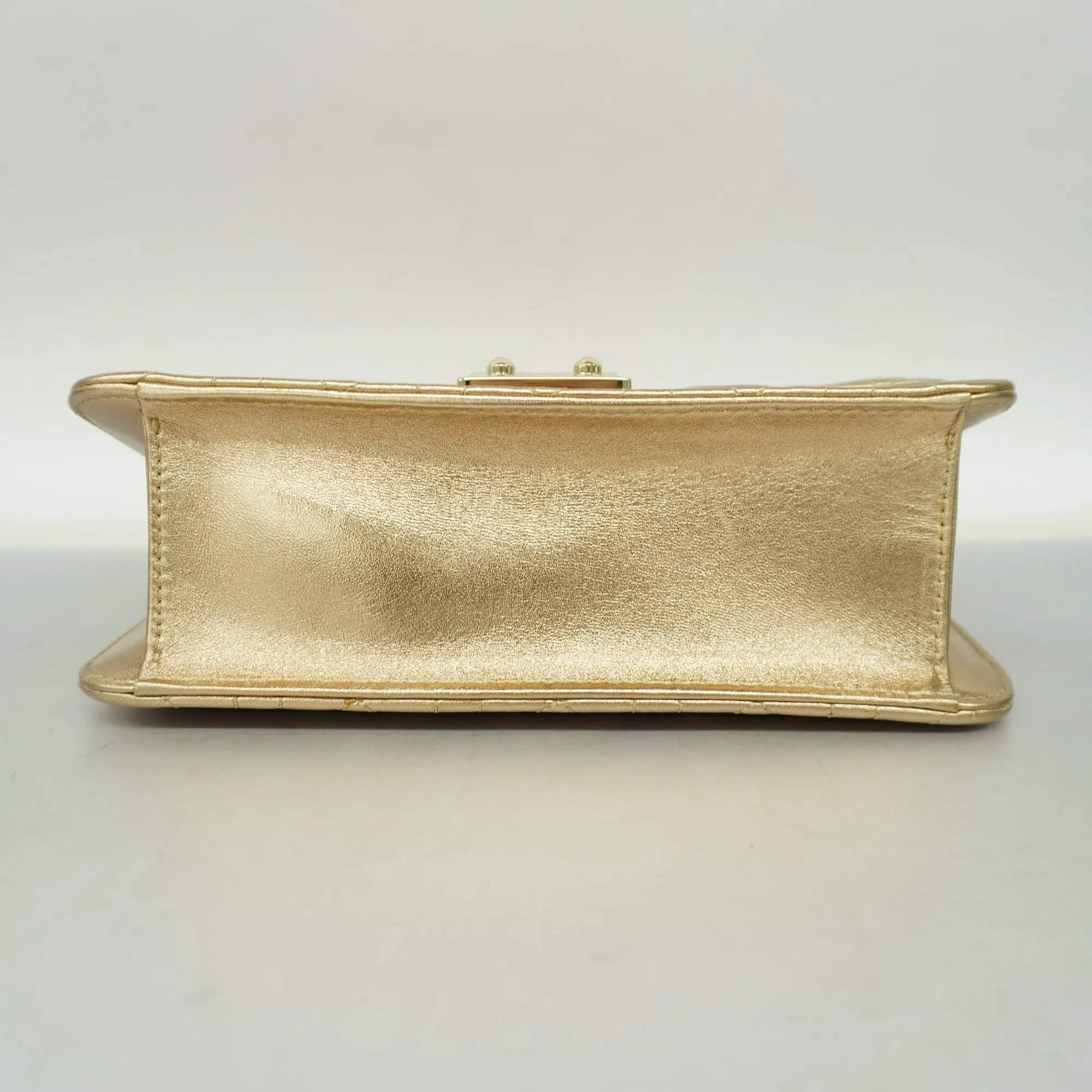 CHRISTIAN DIOR  Cannage/Lady Dior Women's Leather Clutch Bag Gold