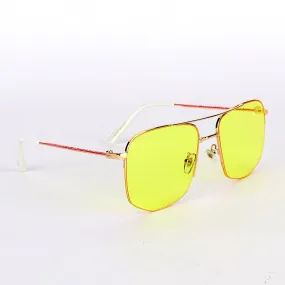 Christian Dior Luxury Hand Crested Yellow Lens Sunglasses