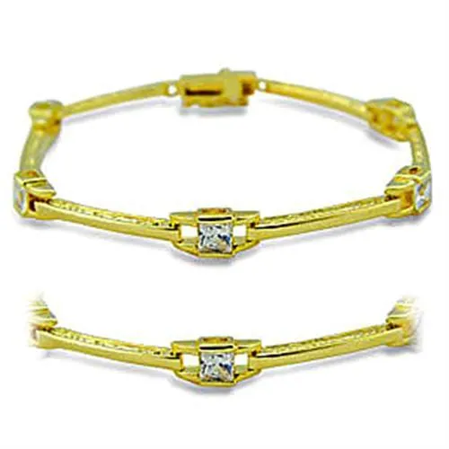 CJ416004 Wholesale Women's Brass Gold AAA Grade CZ Clear Bracelet