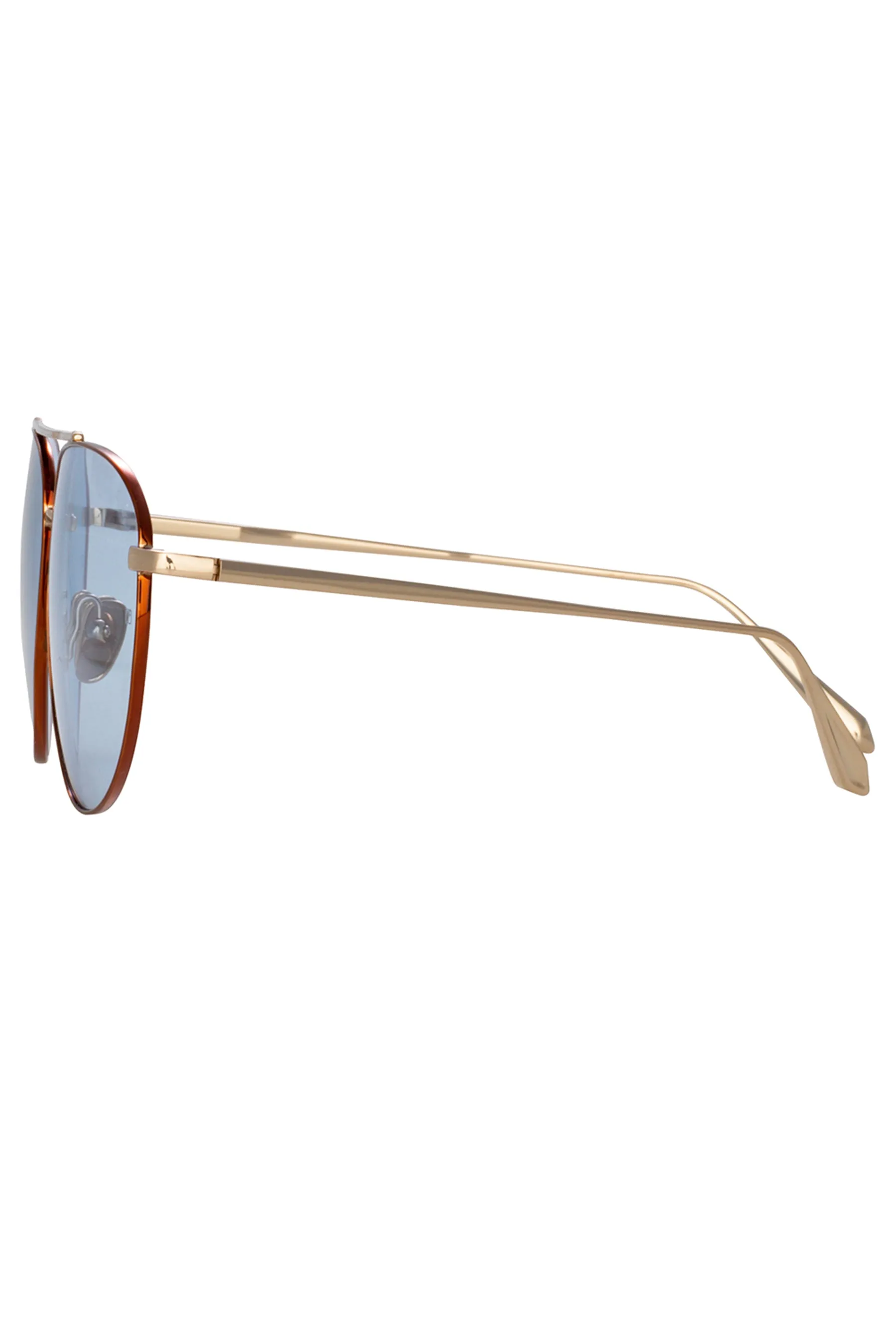 Gabriel Oversized Sunglasses in Light Gold and Blue