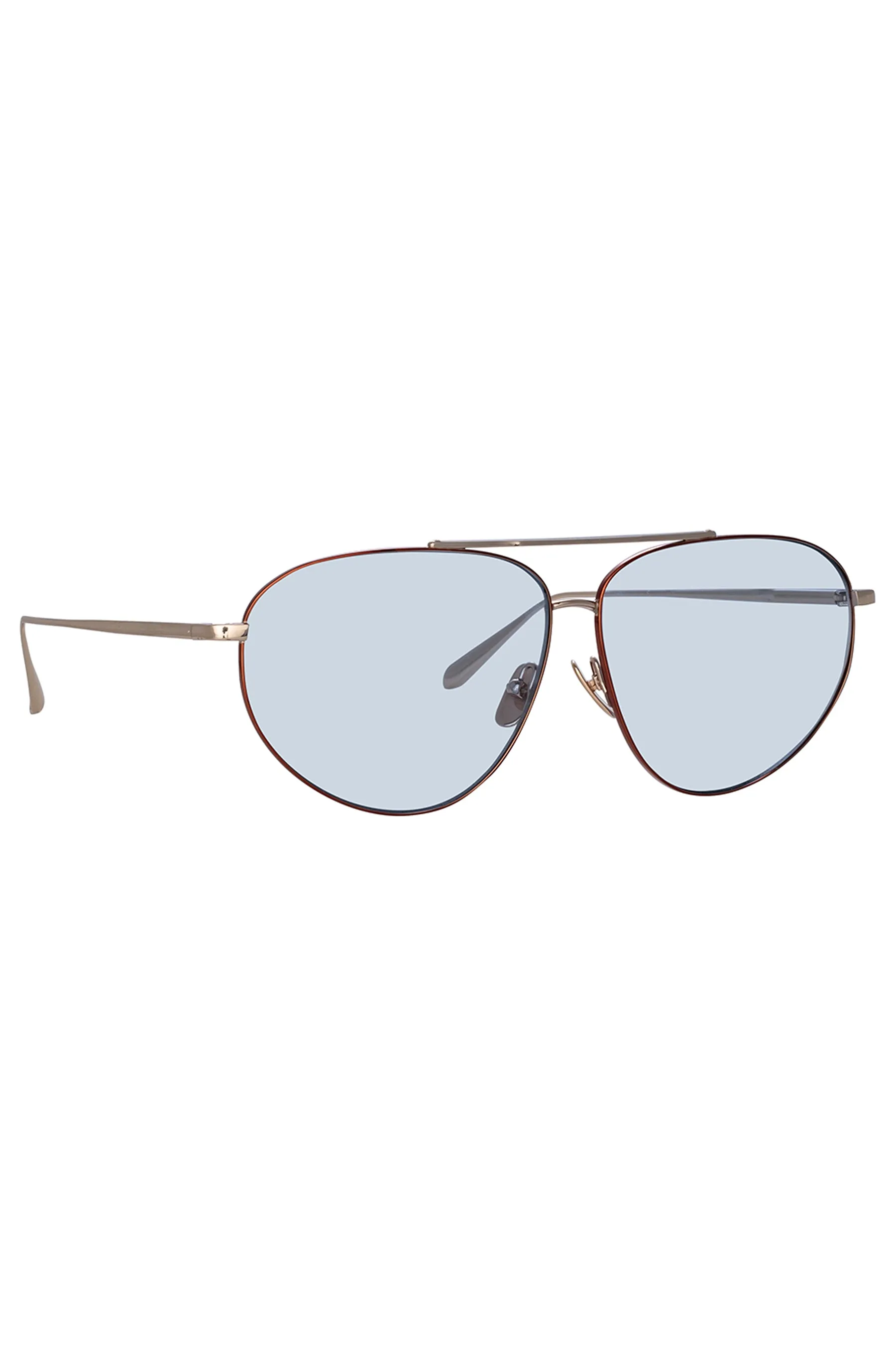 Gabriel Oversized Sunglasses in Light Gold and Blue