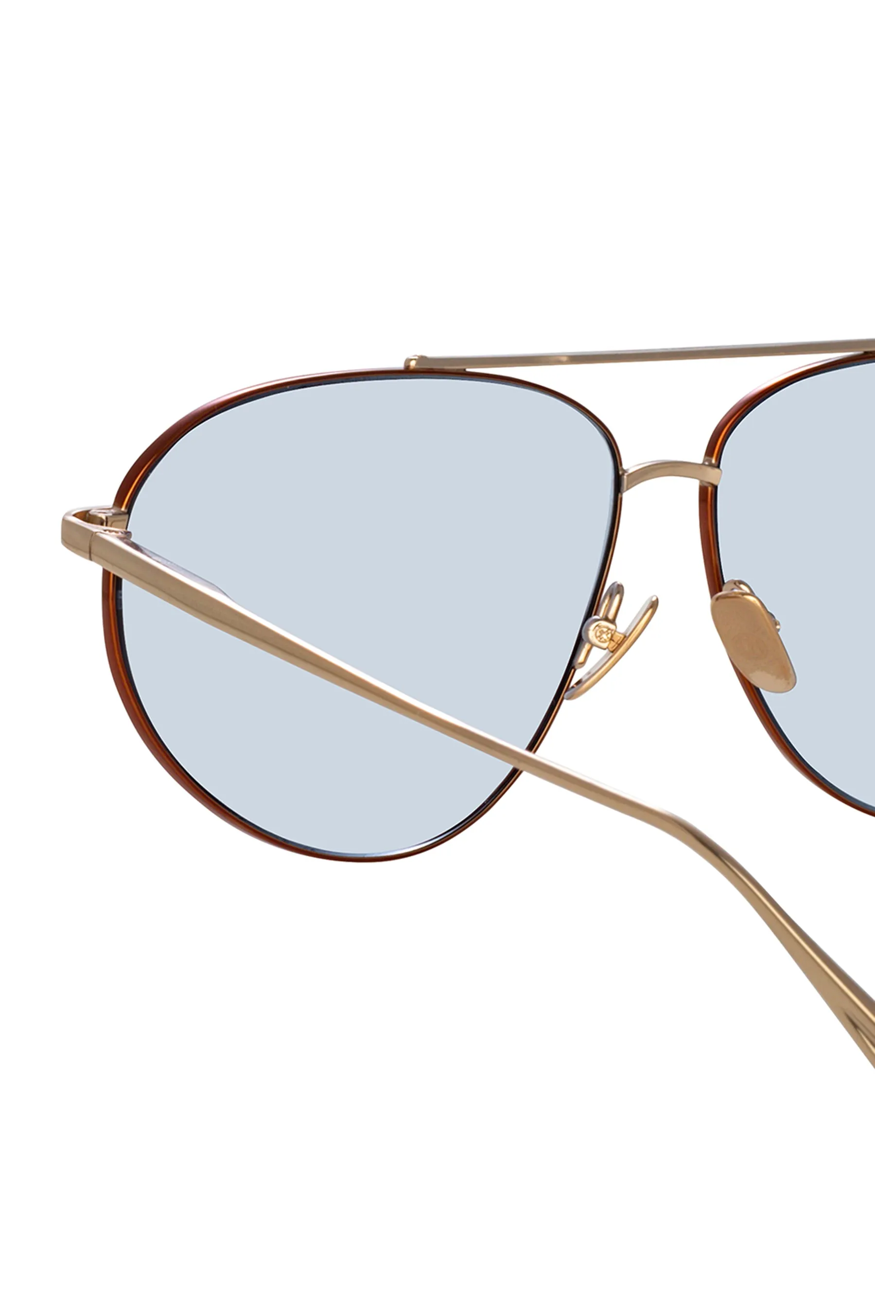 Gabriel Oversized Sunglasses in Light Gold and Blue