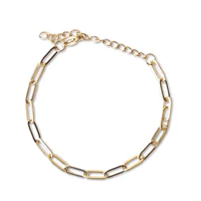 Gold Chain Bracelet-Paper Clip, Gilded Collection 