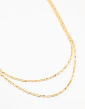 Gold Plated Vintage Chain Necklaces 2- Pack