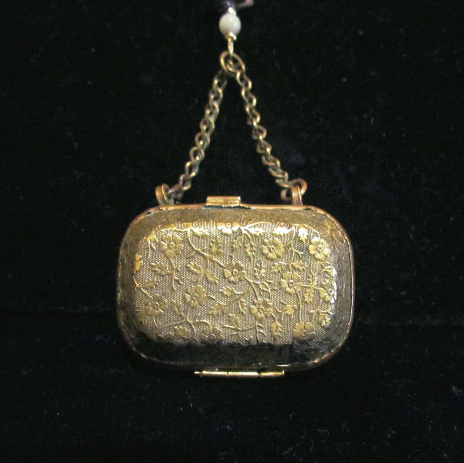 Gold Purse Pendant Necklace Victorian Scent Purse Antique Jewelry One Of A Kind