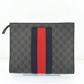 Gucci Gg Supreme Webbing Line Clutch Bag