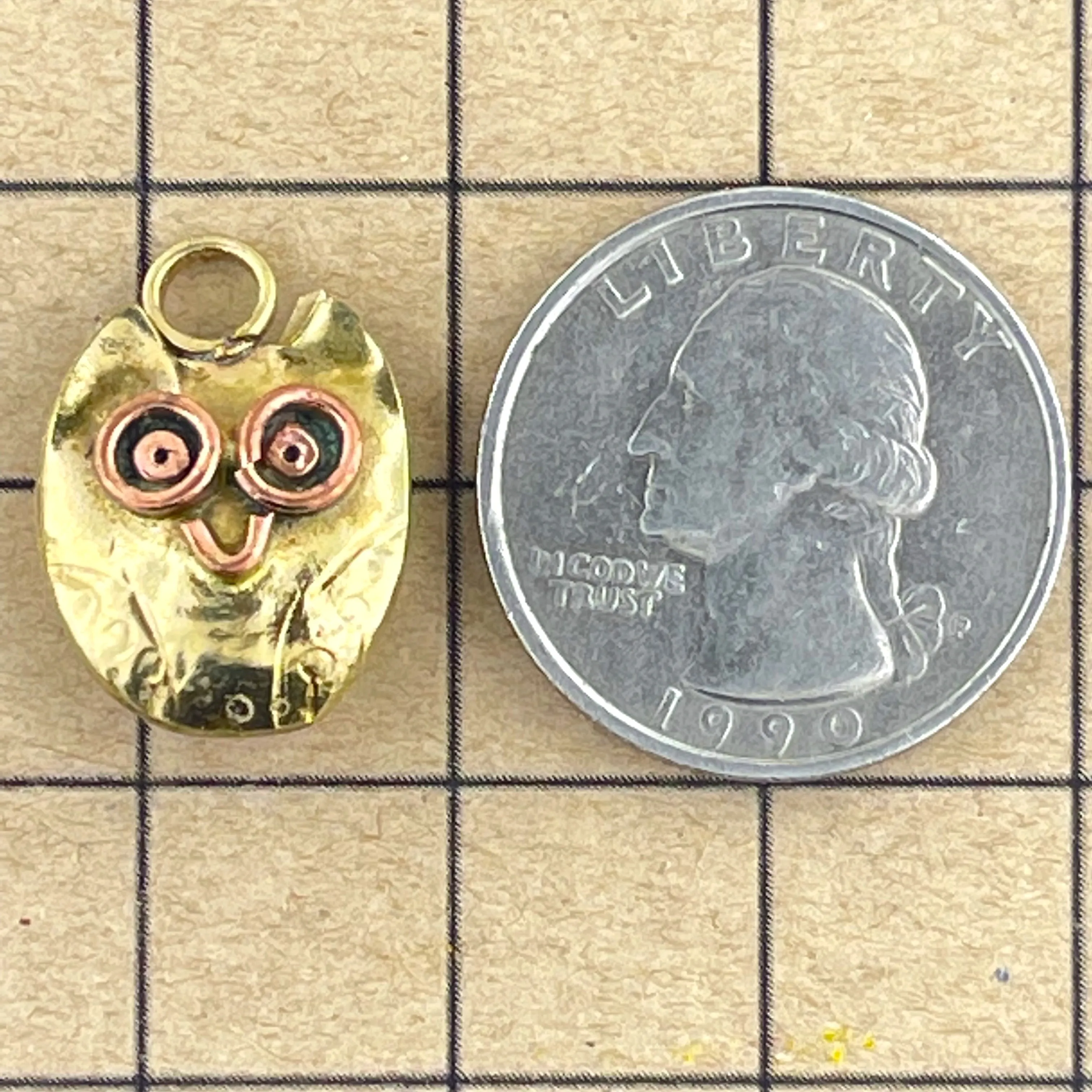 Little Brass Owlet Charm