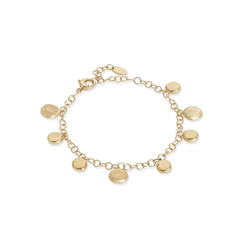 Marco Bicego Jaipur Collection 18K Yellow Gold Engraved and Polished Charm Bracelet