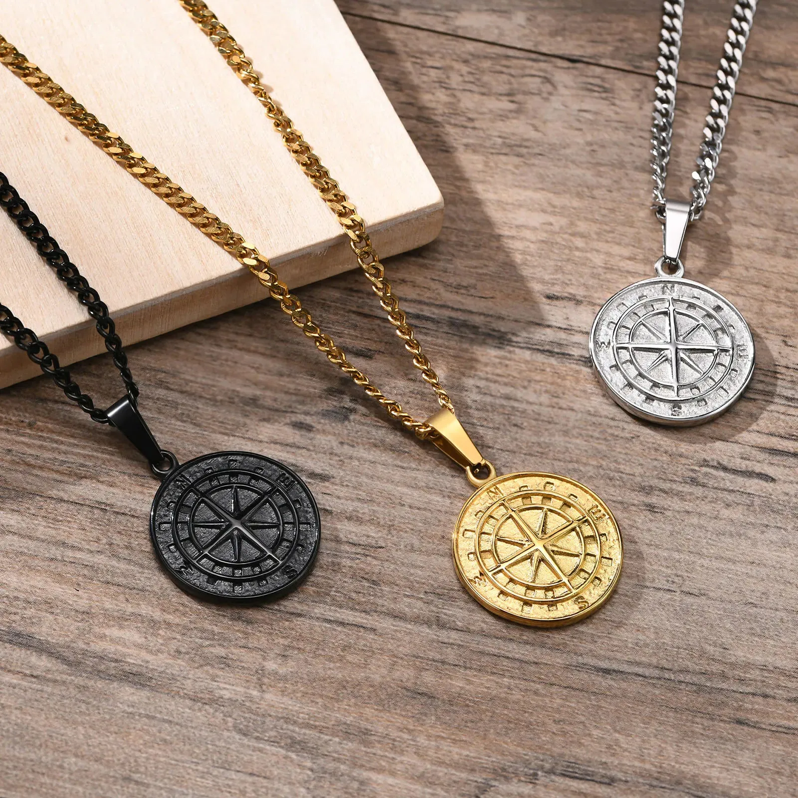 Men's Compass Necklaces