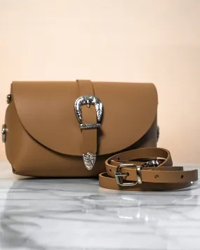 'My Passport' Buckled Barrel Bag | Nude