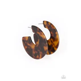 Paparazzi Tropically Torrid - Earrings Brown