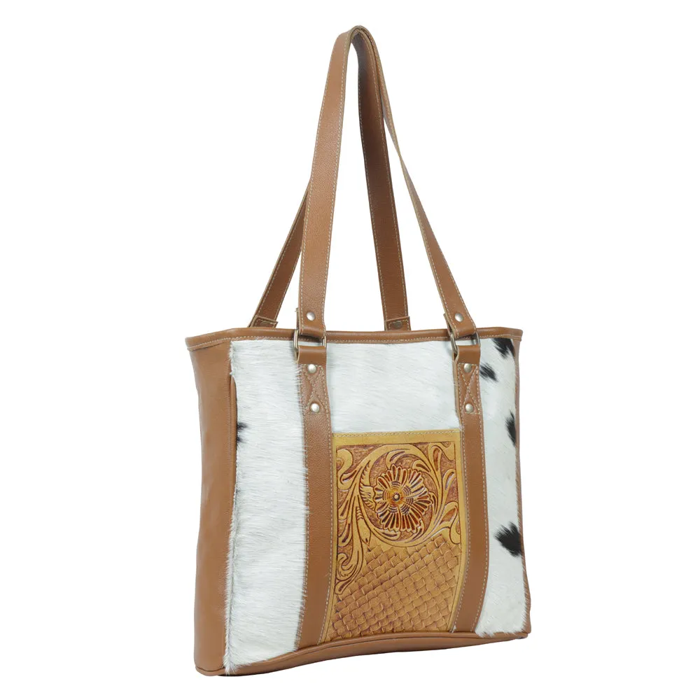 Peony Hand-Tooled Bag