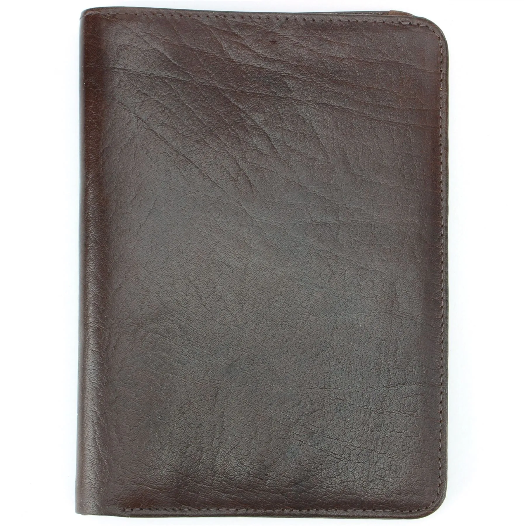 Real Leather Passport Wallet - Brown