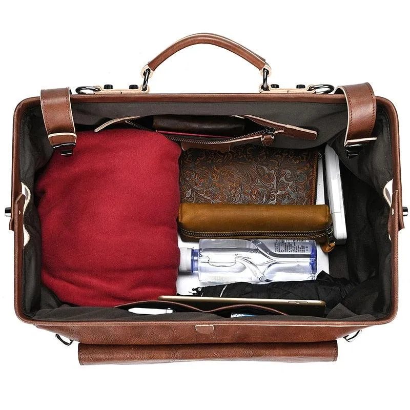 Real Luxury Leather Duffle Bags For Business Carryon