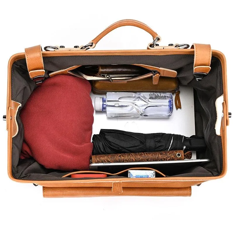 Real Luxury Leather Duffle Bags For Business Carryon