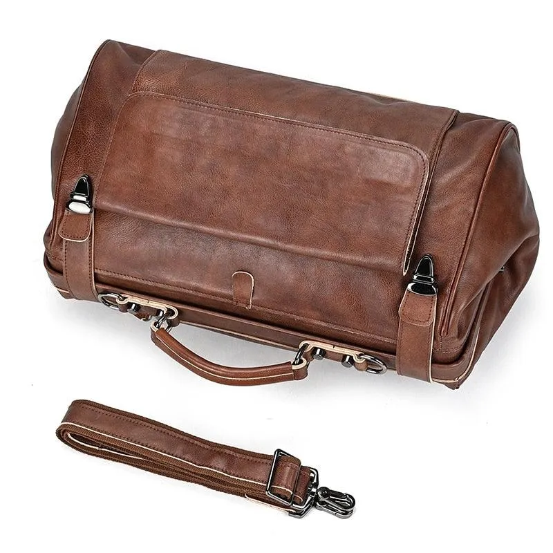 Real Luxury Leather Duffle Bags For Business Carryon