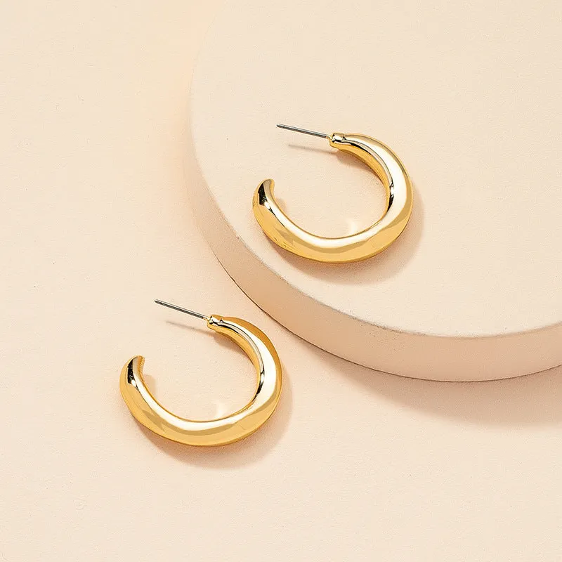 Retro Geometric Metal Earrings by Vienna Verve for Stylish Women