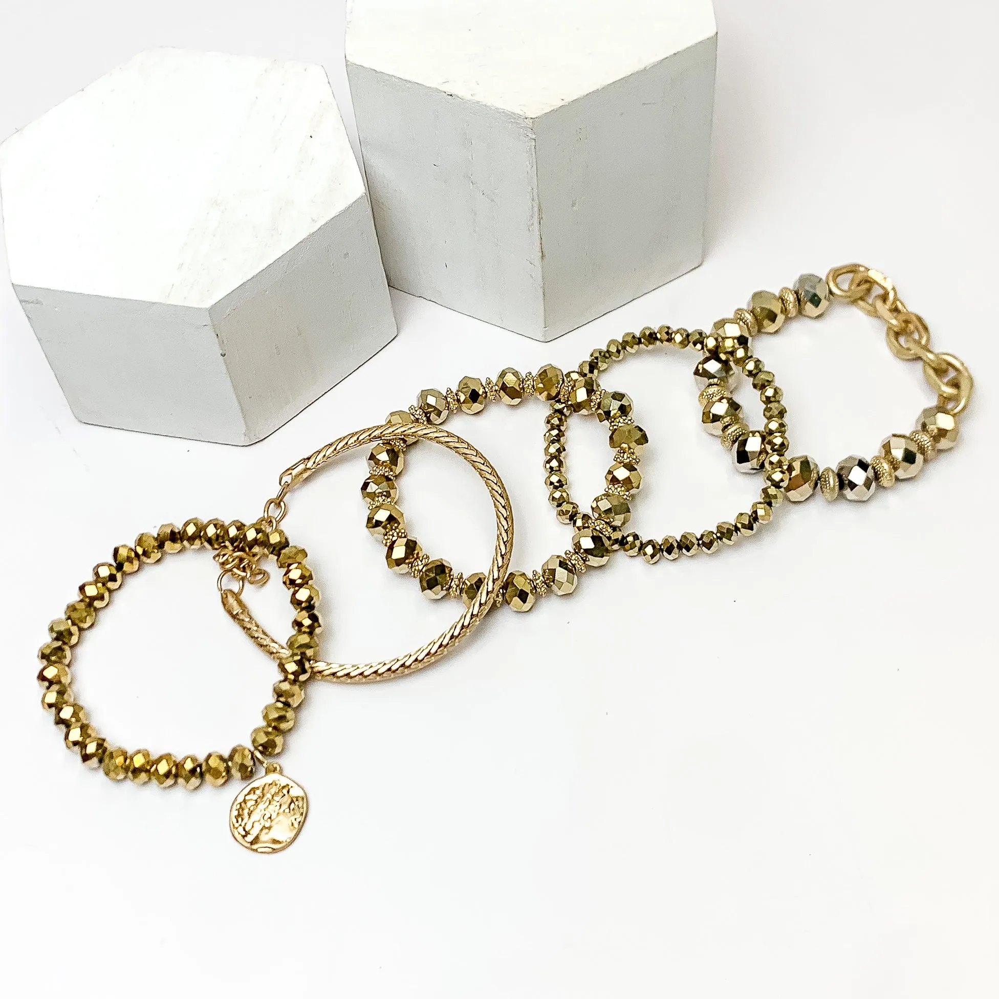 Set of Five | City Dreamer Gold Tone Bracelet Set