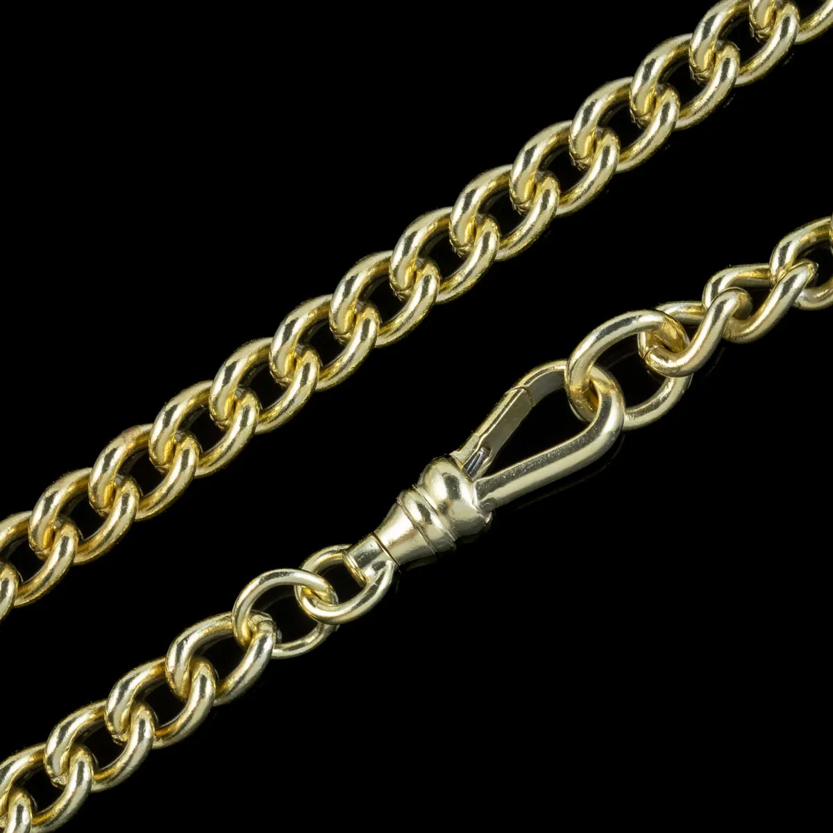 Vintage Albert Chain Sterling Silver 18ct Gold Gilt