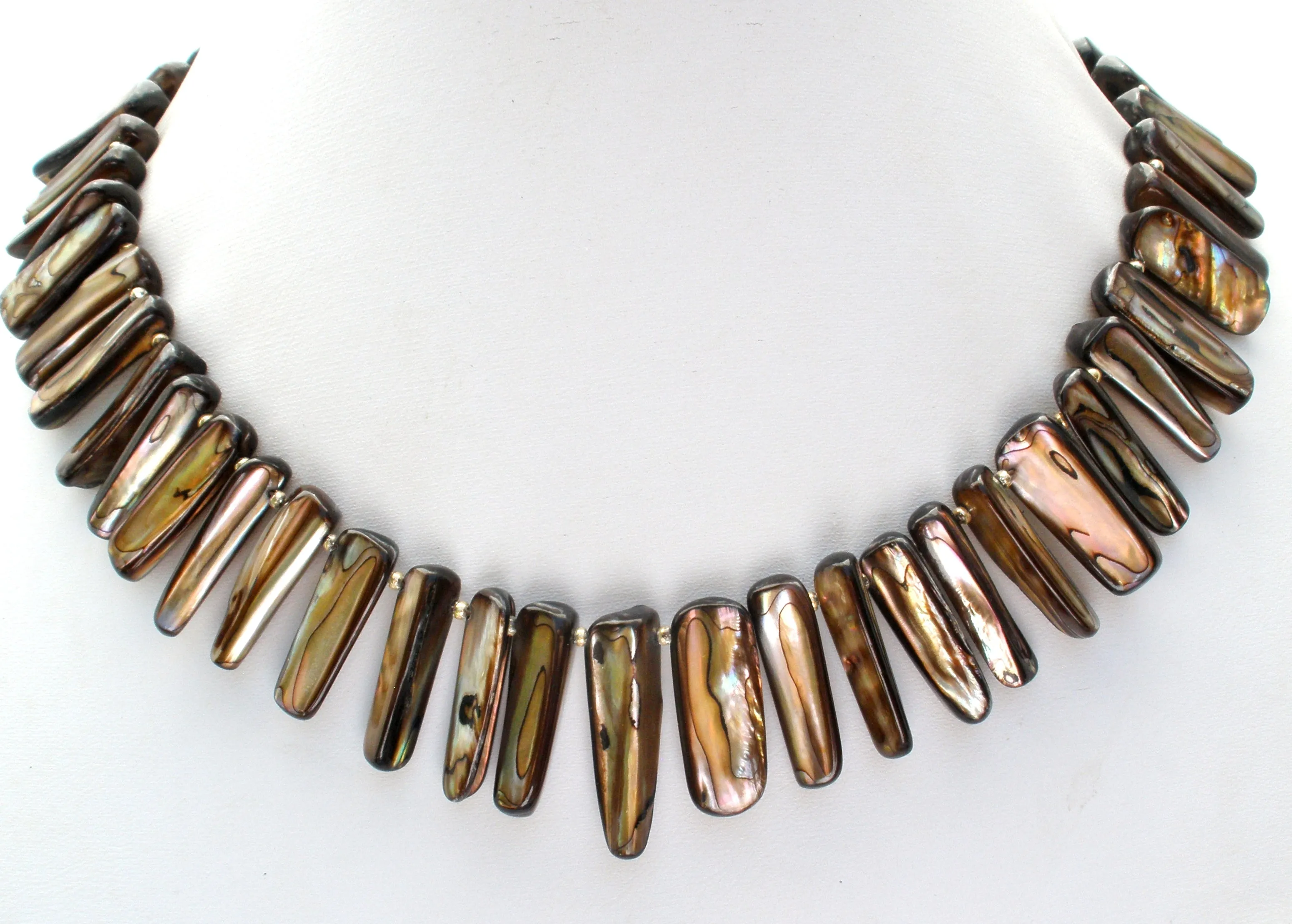 Wide Abalone SeaShell Collar Necklace