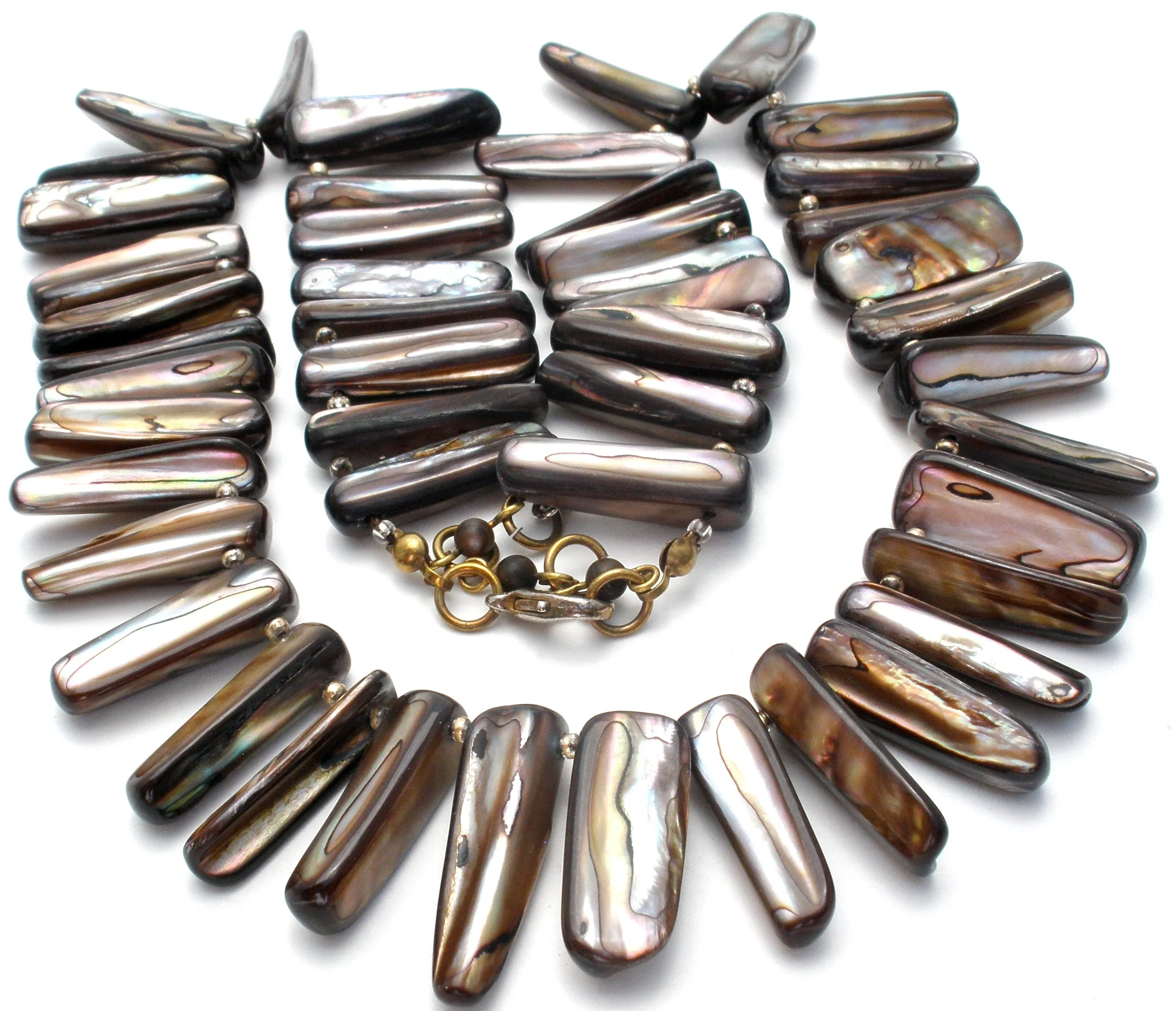 Wide Abalone SeaShell Collar Necklace