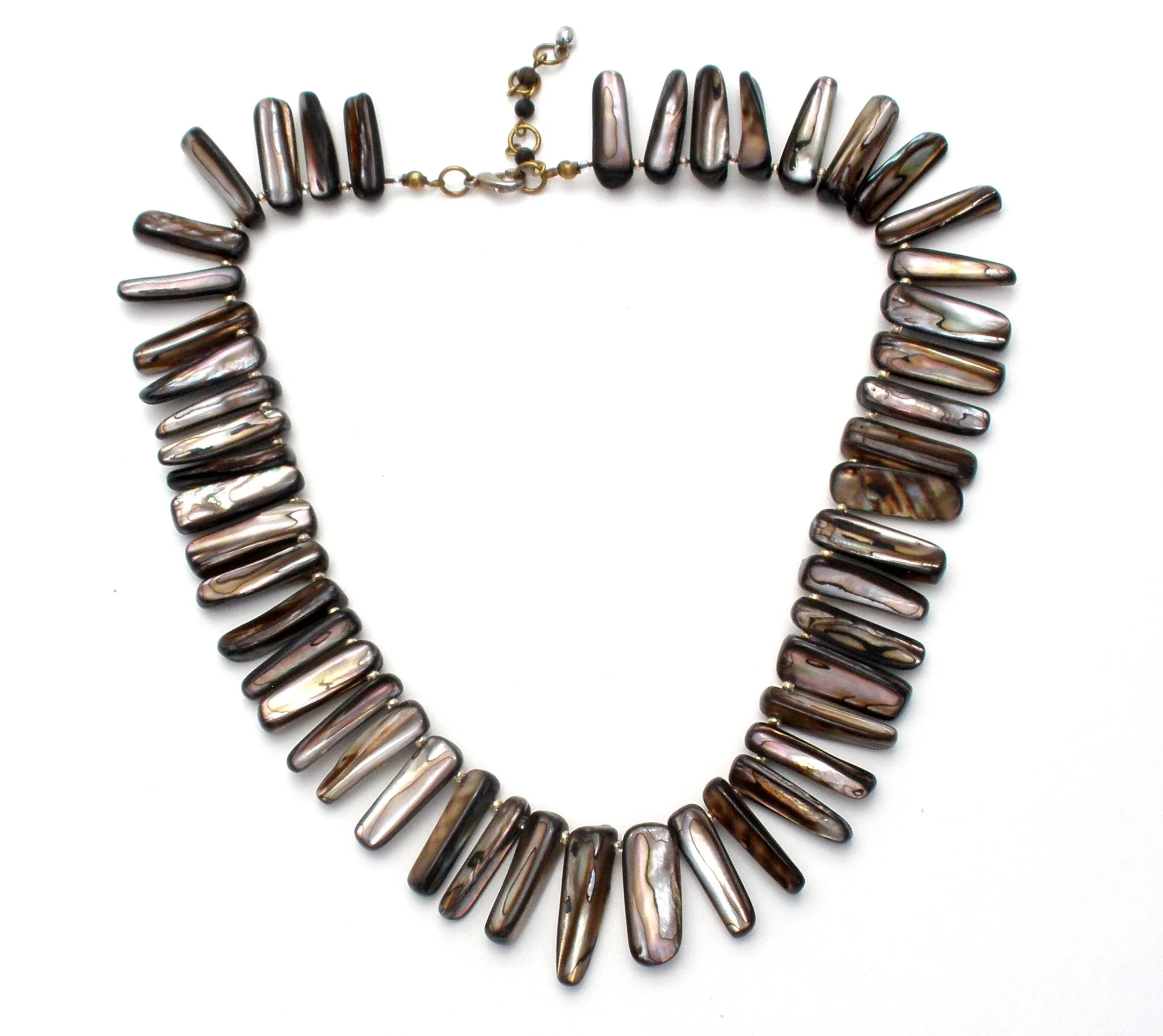 Wide Abalone SeaShell Collar Necklace