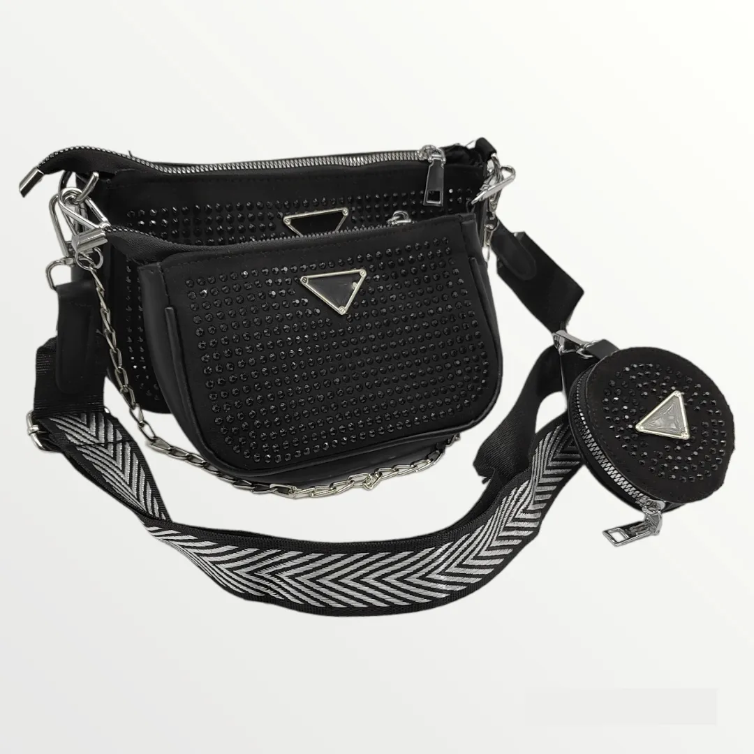 Women Bag -Snake Leather - Black